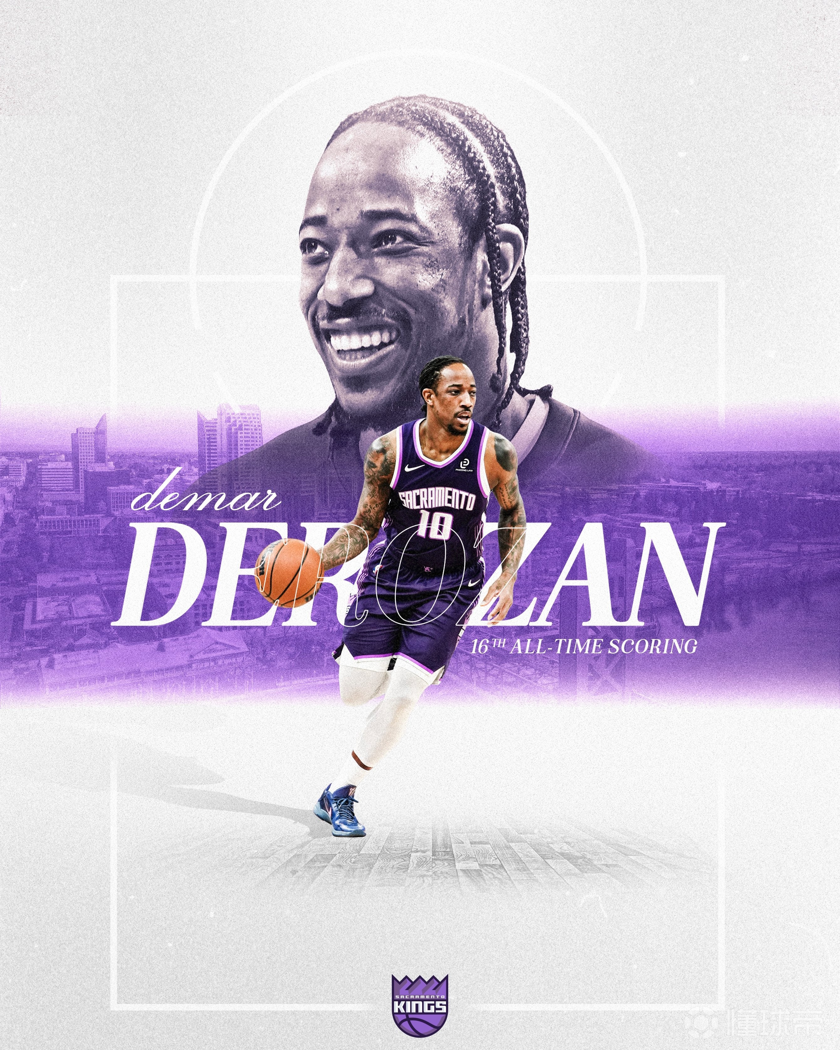 德罗赞生涯总得分来到26711分，超越大O升至历史第16